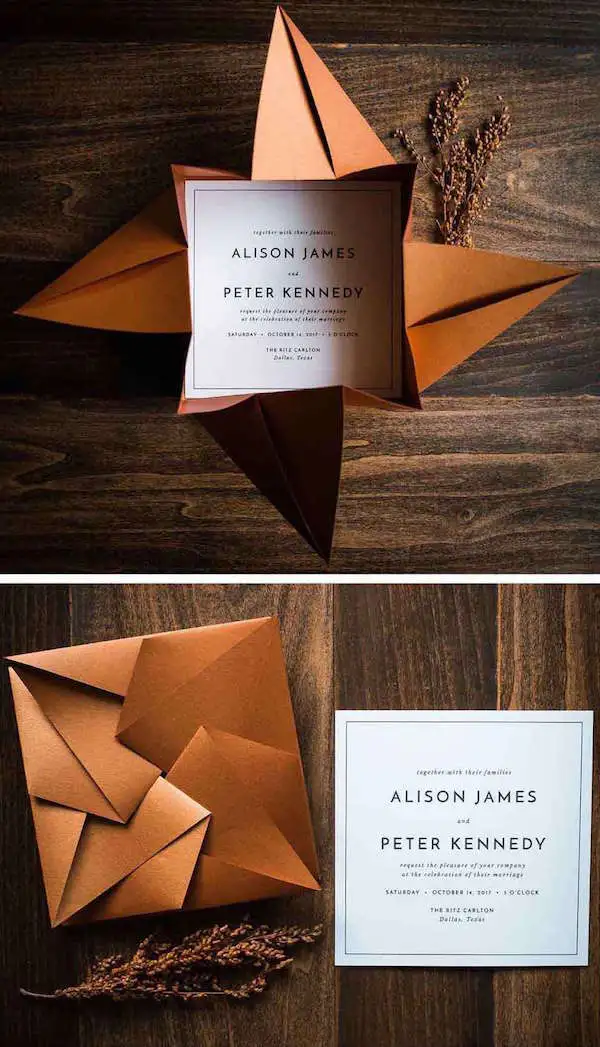 Origami Düğün Davetiyesi